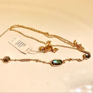 Kendra Scott Rosegold Necklace with Abalone Stone